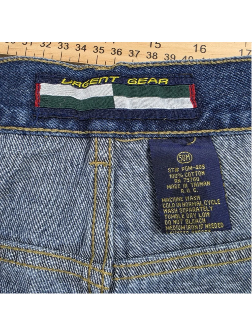 Urgent Gear Men’s Blue Jeans Size 58 Straight Leg 100% Cotton Made In Taiwan NWT